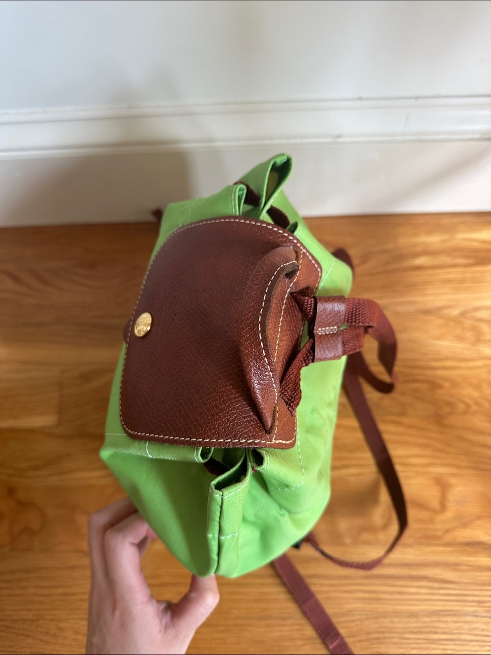Lime green longchamp backpack - Picture 7 of 14